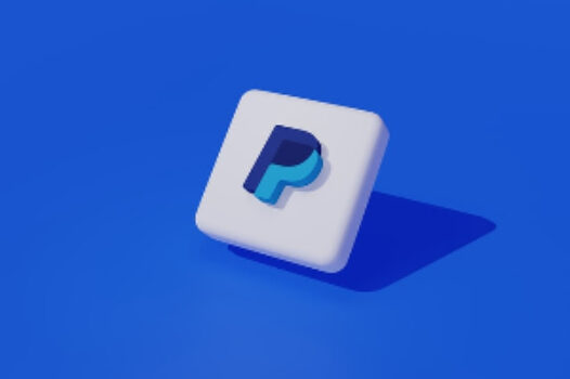 Paypal logo on blue background
