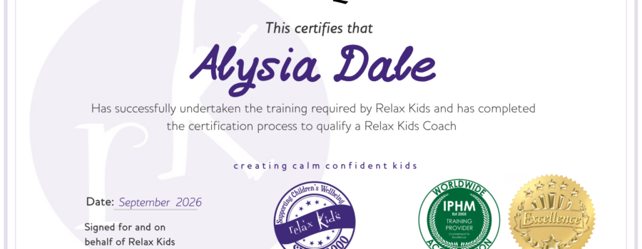 Exciting News: Little Hiccups Trustee Qualifies as a Relax Kids Coach!