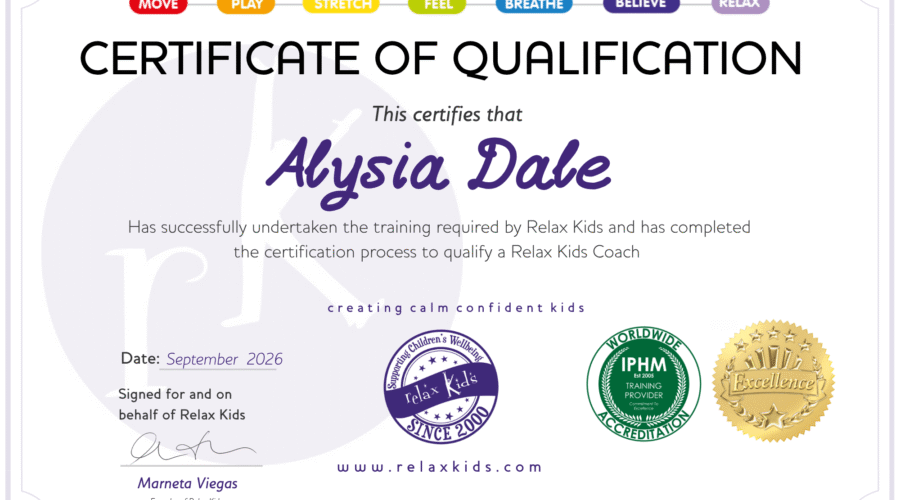 Exciting News: Little Hiccups Trustee Qualifies as a Relax Kids Coach!